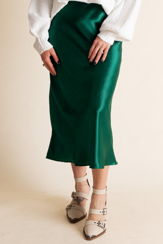 Hopelessly Devoted Satin Midi Skirt *Final Sale*