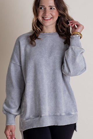 Change In The Air Acid Wash Hi-Low Pullover