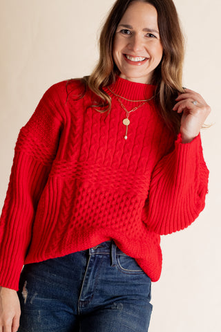 A Step Closer Mock Neck Sweater