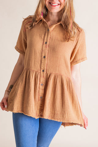Walk In The Park Button Down Top