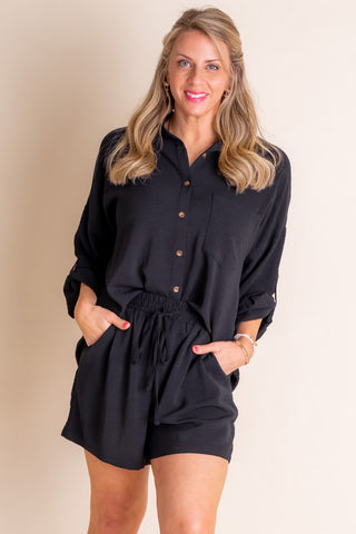 Paradise Escape Button Down Top and Shorts Set *Final Sale*