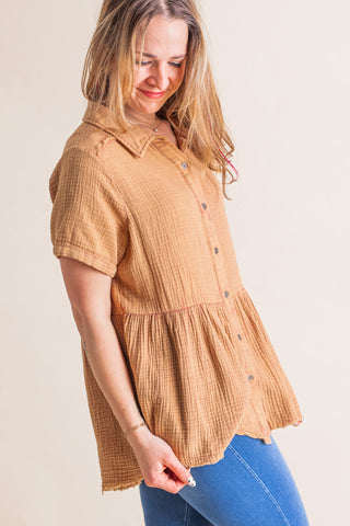 Walk In The Park Button Down Top