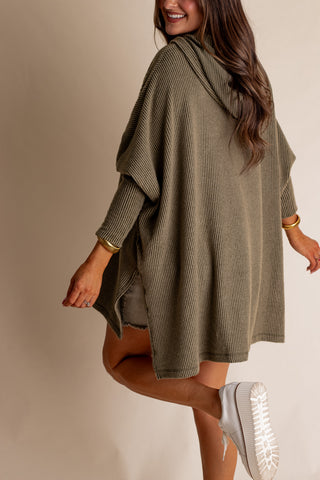 All I See Hooded Luxe Brushed Ribbed Pullover