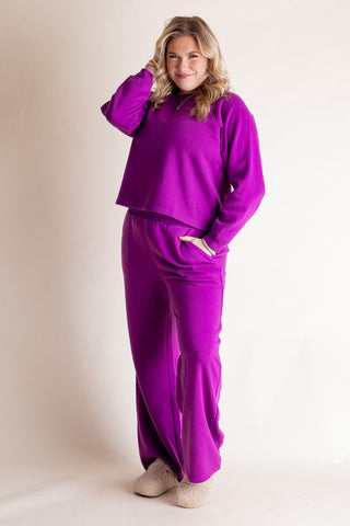 Fuzzy Feeling Fleece Sweatshirt and Sweatpants Set