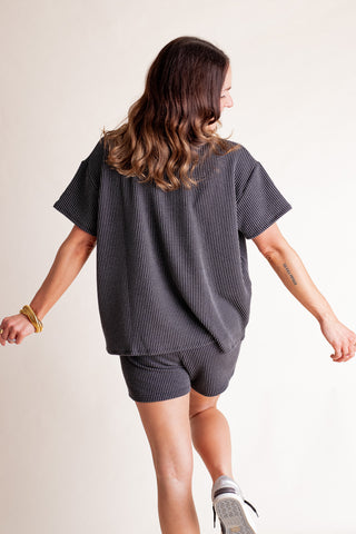 Just Right Ribbed Top and Shorts Set