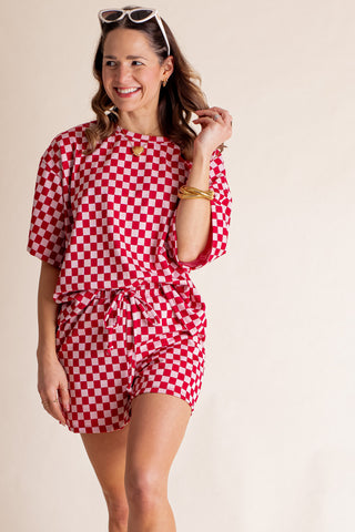 Better With You Checkered Top and Shorts Set