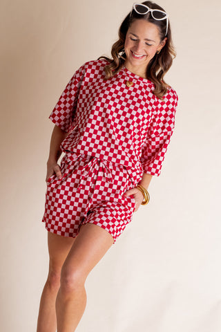 Better With You Checkered Top and Shorts Set