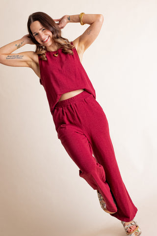 Back And Forth Moment Knit Top And Pants Set