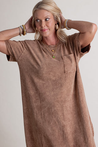 Tried It All Mineral Wash T Shirt Dress *Final Sale*