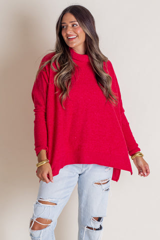 All For The Fun Cowl Neck Sweater