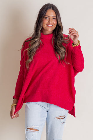 All For The Fun Cowl Neck Sweater