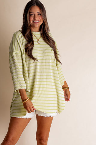 Only Go Forwards Oversized Striped Top