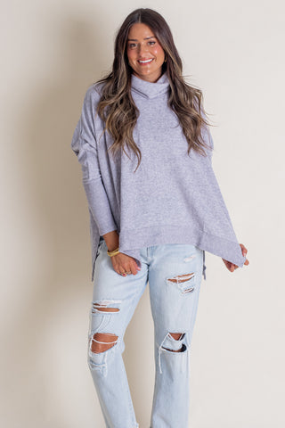 All For The Fun Cowl Neck Sweater