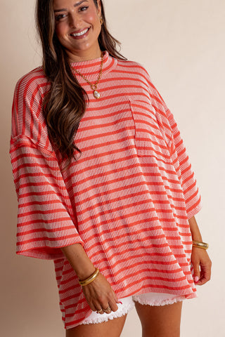 Only Go Forwards Oversized Striped Top