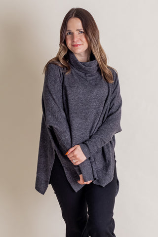 All For The Fun Cowl Neck Sweater