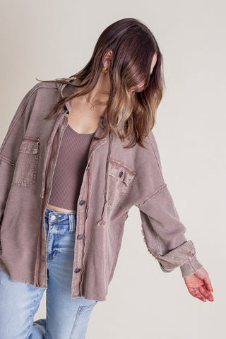 Do It For You Button Down Hooded Jacket *Final Sale*