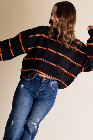 Stitched Together Striped Sweater *Final Sale*