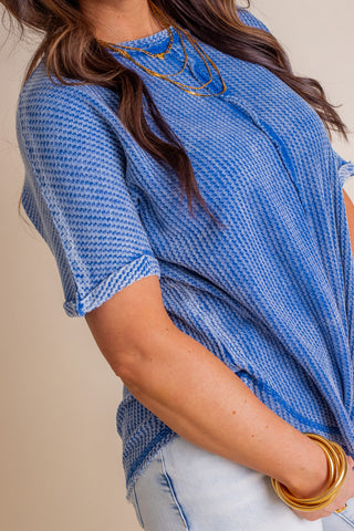 Ocean Front Waffle Knit Top *Final Sale*