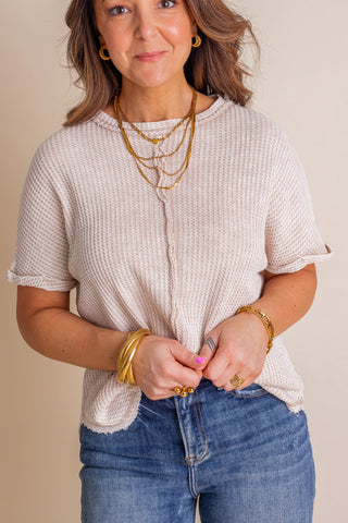 Ocean Front Waffle Knit Top *Final Sale*