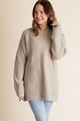 Thought For A Thought V Neck Sweater