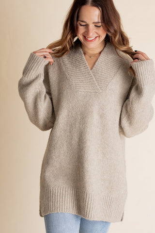 Thought For A Thought V Neck Sweater