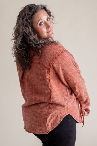 Final Countdown Button Down Top - CURVY