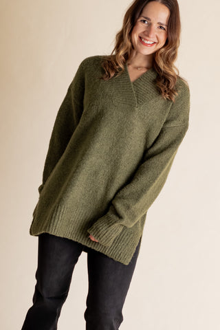 Thought For A Thought V Neck Sweater