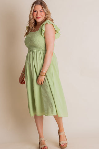 Ready For Action Smocked Midi Dress *Final Sale*