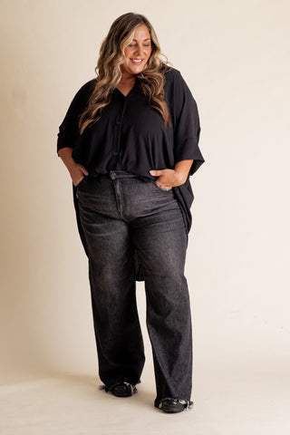 Julia High Rise Wide Leg Jeans - CURVY