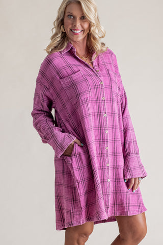 Holding On Oversized Shirt Dress *Final Sale*