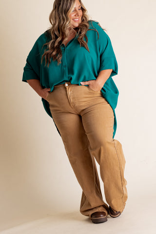 Grace High Rise Wide Leg Pants - CURVY *Final Sale*