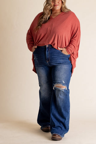 Kimber High Rise Wide Leg Jeans - CURVY