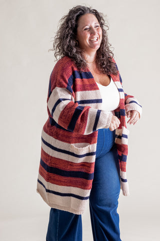 Yours In A Heartbeat Color Block Cardigan