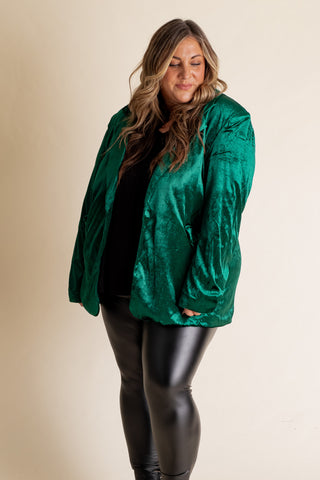 Sealed The Deal Velvet Blazer - CURVY