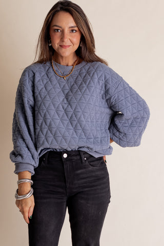 What They Say Quilted Sweatshirt