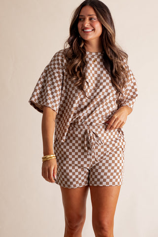 Better With You Checkered Top and Shorts Set