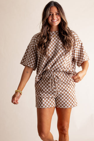 Better With You Checkered Top and Shorts Set