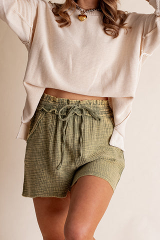 Away We Go Washed Muslin Shorts