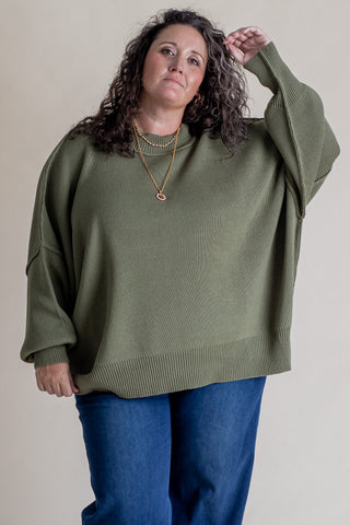 Slow Mornings Oversized Sweater - CURVY