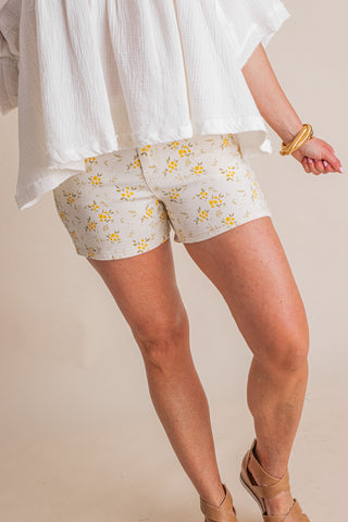 Flora Mid Rise Flower Print Shorts *Final Sale*