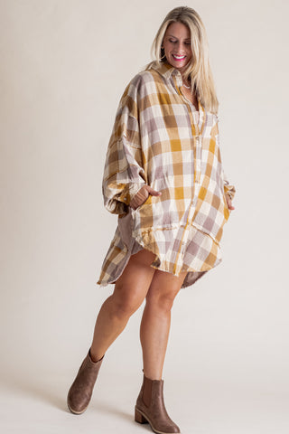 Miss Who I Was Oversized Shirt Dress