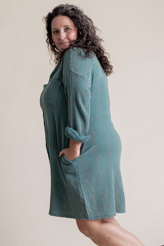 Holding On Oversized Shirt Dress - CURVY *Final Sale*