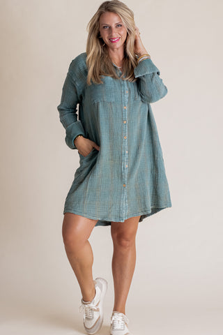 Holding On Oversized Shirt Dress *Final Sale*