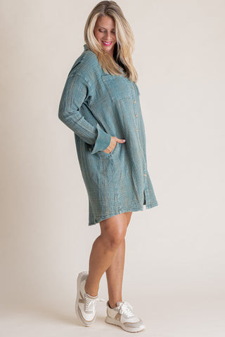 Holding On Oversized Shirt Dress *Final Sale*