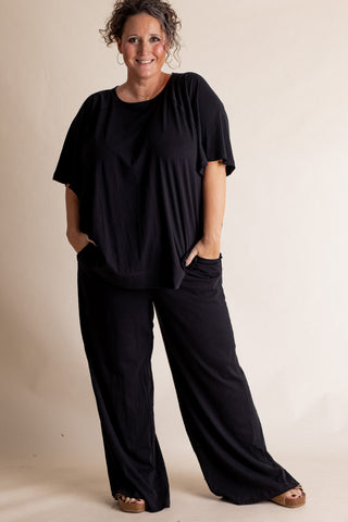 Love Is Everything Wide Leg Lounge Pants - CURVY