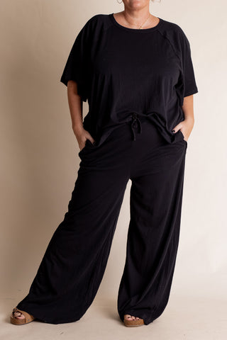 Love Is Everything Wide Leg Lounge Pants - CURVY