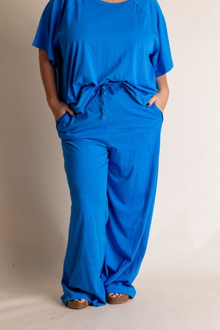 Love Is Everything Wide Leg Lounge Pants - CURVY