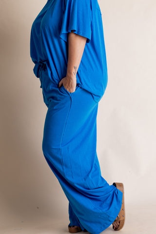 Love Is Everything Wide Leg Lounge Pants - CURVY