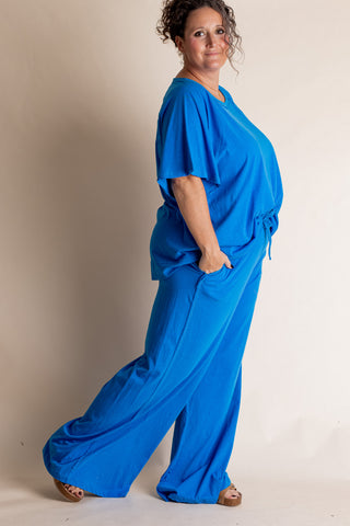 Love Is Everything Wide Leg Lounge Pants - CURVY