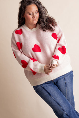 Forever My Love Round Neck Sweater - CURVY